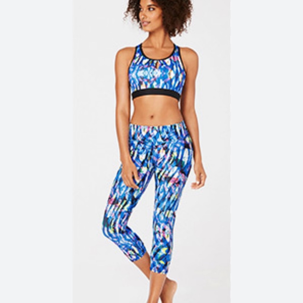 Fabletics multicolor Sports Bra with Racerback Design and matching leggings